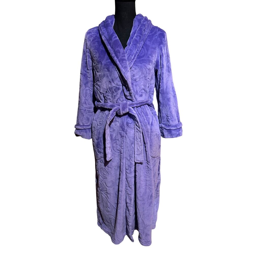 Jasmine Rose Purple Furry Plush Robe Women's Small